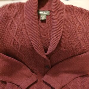 EUC Beautiful Burgundy Eddie Bauer Cardigan
